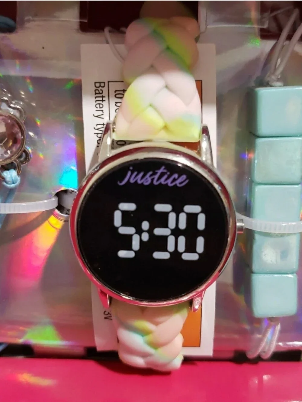 Justice Watch & Stretch Bracelet Gift Set Silicone Band Girl Tween